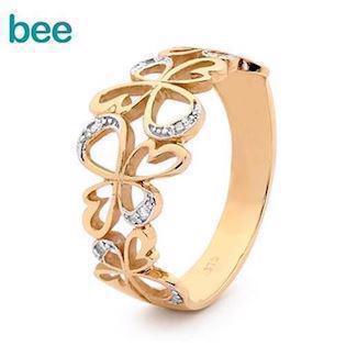 Bee Jewellery , Angel Ring 9 kt gull fingerring blank, modell 25592